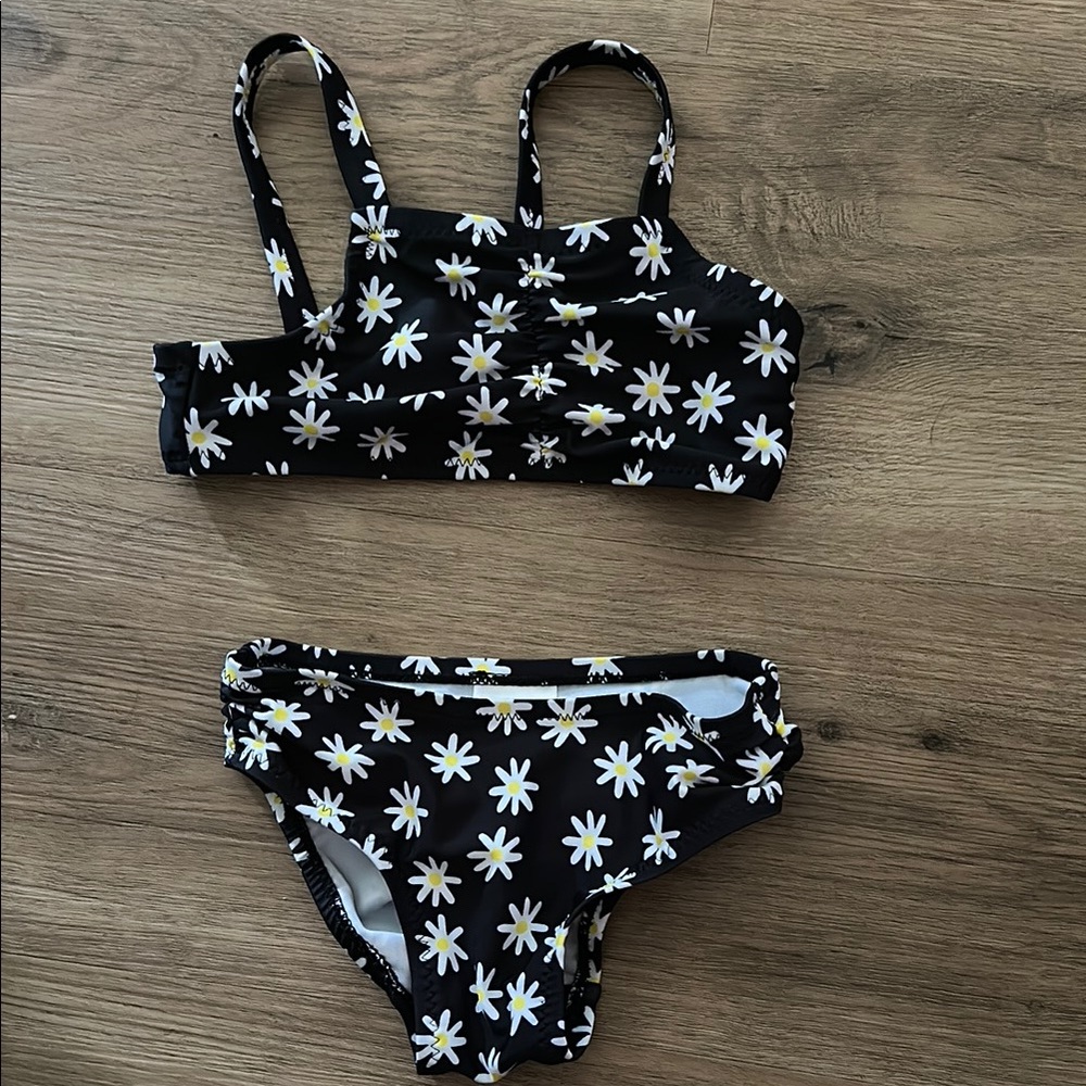Old Navy Black Daisy Kids Swim Bikini